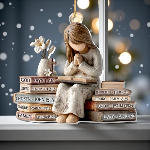 God Says I Am Christian Christmas Ornament 2026 - Faith Gift for Women - Variation of Kat_lh God You Arr Girl Book