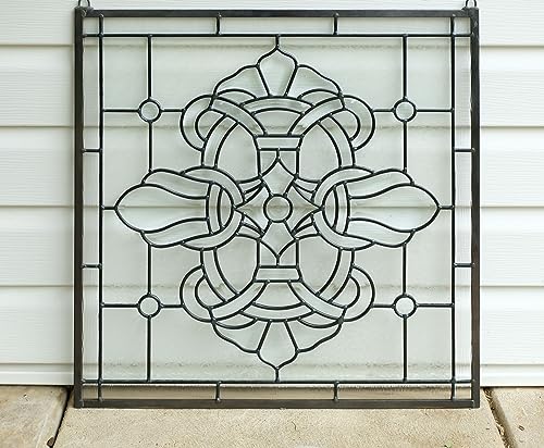 Beveled Clear Glass Window Panel - 24" x 24" with Copper Frame