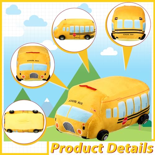 Plush School Bus Tree Topper - 10-Inch Back to School Classroom Decor