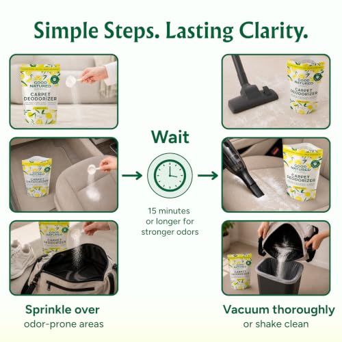 Natural Carpet Deodorizer & Pet Odor Eliminator Powder, Lemon Scent (31 oz)
