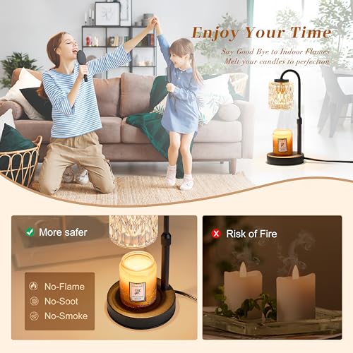 Height Adjustable Dimmable Candle Warmer Lamp with Timer for Jar Candles
