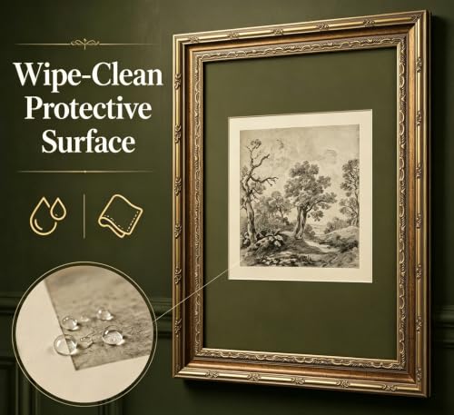 Vintage Gold Framed Forest Landscape Canvas Wall Art 9x11