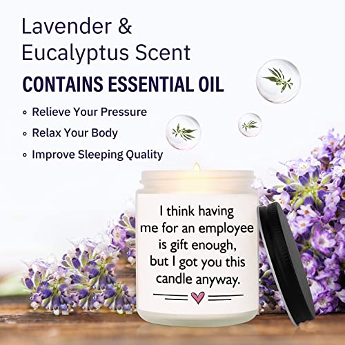 Lavender Scented Boss Gift Candle for Women & Men – 7 oz Soy Candle in Gift Box
