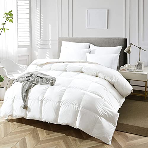 Oversized King Down Feather Comforter - Organic Cotton, 120x98