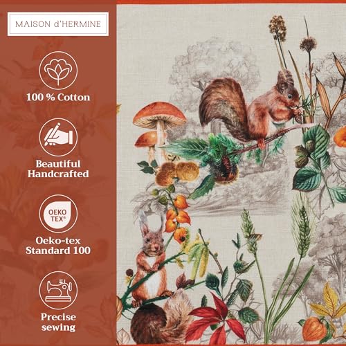 Maison d'Hermine Recolte Set of 4 13x19-Inch Cotton Placemats - European Watercolor Design