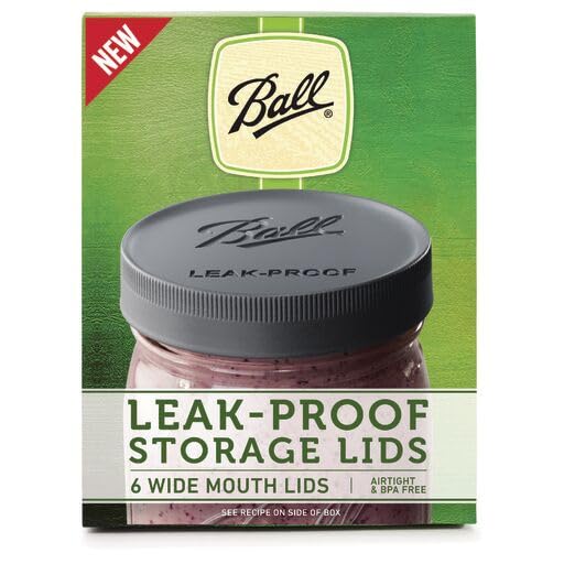 Leak-Proof Plastic Mason Jar Lids - Wide Mouth Storage Covers (12 Pack)