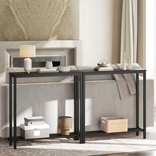 Narrow Console Table, 2-Tier Small Sofa Table for Entryway, 29.5-Inch
