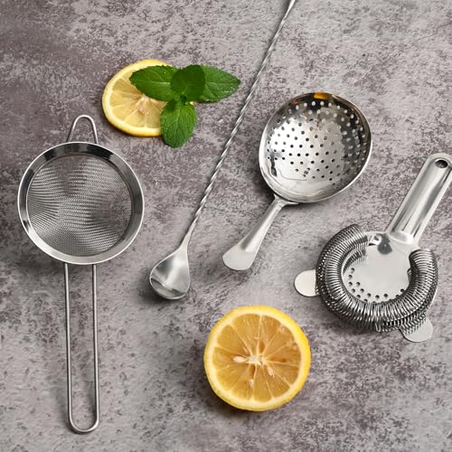 Etens Stainless Steel Cocktail Strainer Set with Hawthorne, Julep & Mesh Strainers