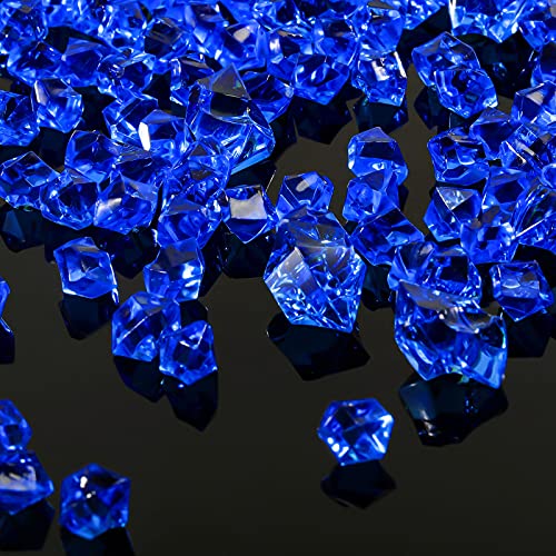 Geosar Royalblue Fake Ice Cubes & Crystals - 450 Pieces Acrylic Gems for Wedding & Party Decor