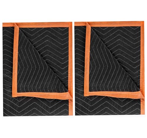 Heavy Duty Moving Blankets 80x72in - 2 Pack Padded Furniture Covers