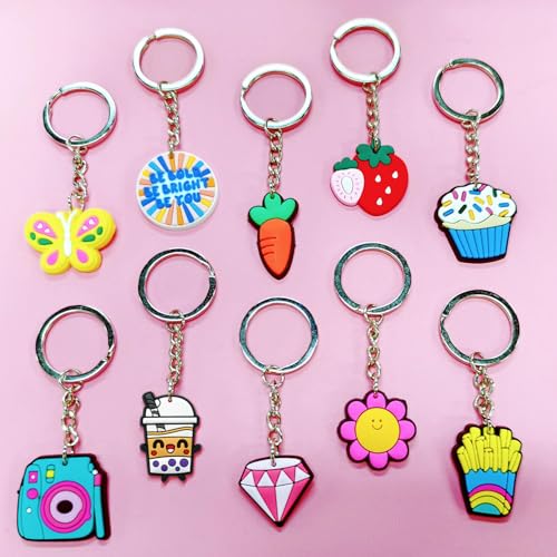 Bulk Keychain Assortment - 100/200 Piece Random Variety Pack for Party Favors