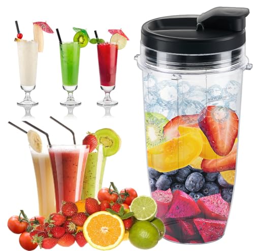 24oz Blender Replacement Cups with Sip & Seal Lids, 2-Pack