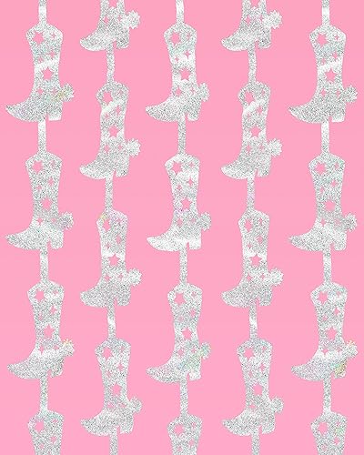 Iridescent Foil Cowgirl Boot Party Backdrop Curtains - 2 Pack