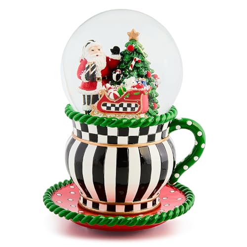 Santa Claus Teacup Musical Snow Globe - Festive Christmas Decor