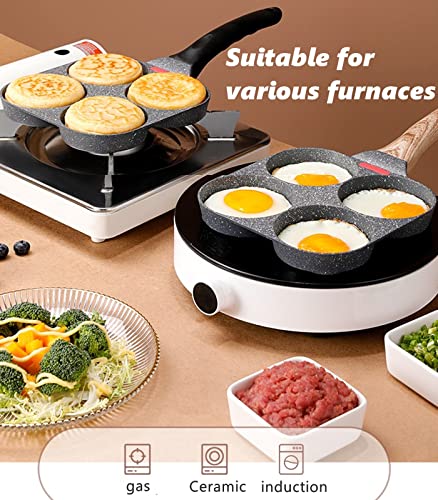 4-Cup Nonstick Granite Egg Frying Pan for Induction and Gas Stoves