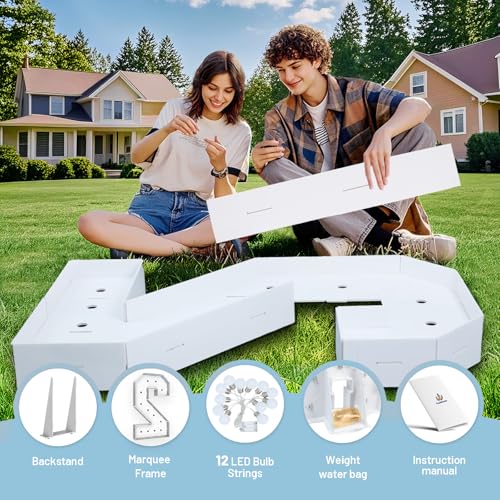 4FT Light Up Marquee Number 2 Foam Board Kit with Stand for Party Decor