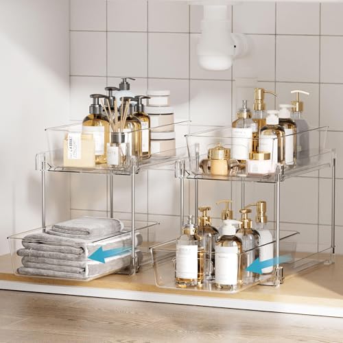 Vtopmart 4 Pack Pull Out Bathroom Under Sink Organizer (S-Standard)