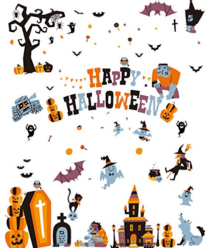 Halloween Window Clings - 10 Sheets Decorative Decals for Home