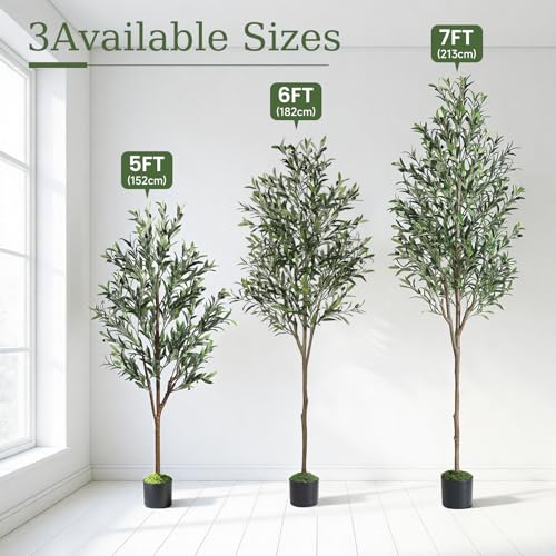 6ft Faux Olive Tree with Realistic Leaves & Fruits - Indoor Decoration
