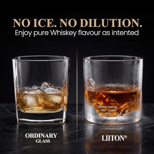 Grand Canyon Whiskey Glasses, Set of 2, 10oz Freezable Crystal Rocks Glasses