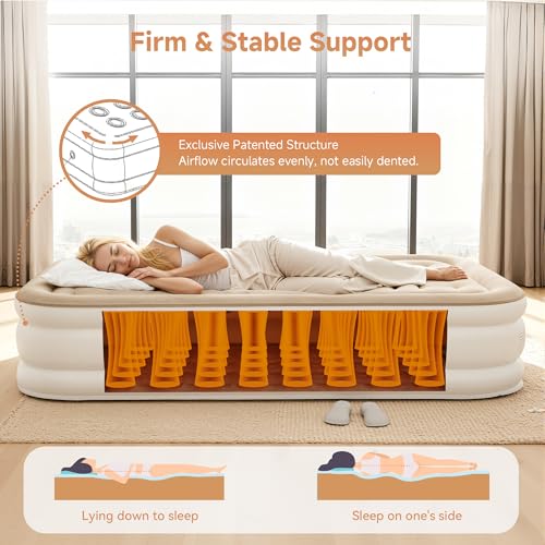 Twin XL Air Mattress with Built-In Electric Pump - 18" Blow Up Bed