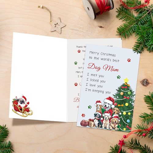 Naixiwen Dog Mom Christmas Card - Heartfelt Holiday Greeting for Pet Owners