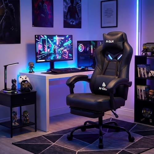 Big & Tall Ergonomic Gaming Chair with Footrest and Lumbar Support