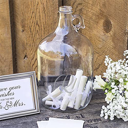 Personalized 1-Gallon Glass Growler - Custom Engraved Wedding Keepsake