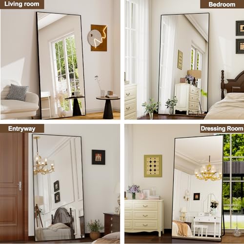 76"x34" Full Length Floor Mirror, Large Rectangular Lean or Wall Mirror