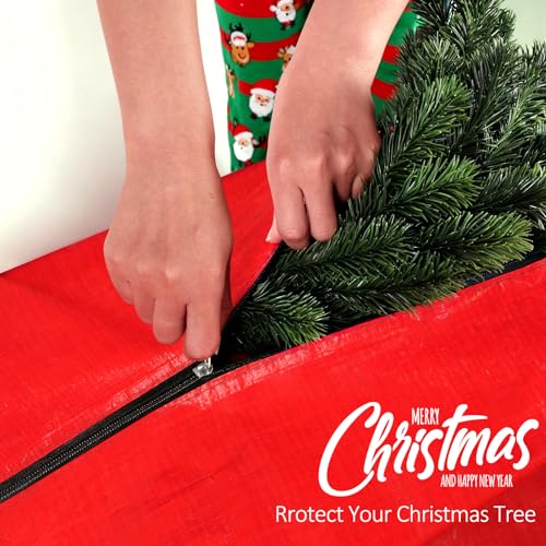 7.5 Ft Christmas Tree Storage Bag Waterproof Heavy Duty Red