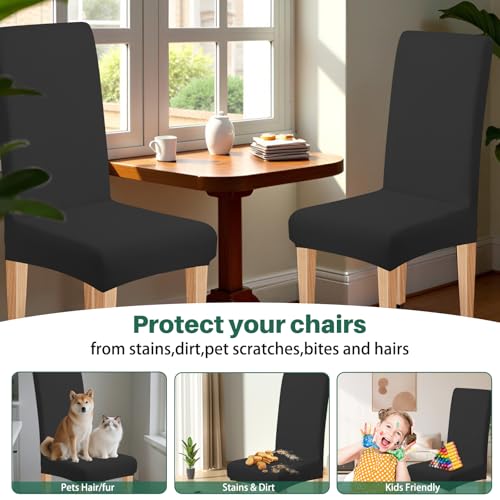 High Stretch Dining Chair Covers Set of 6, Washable & Soft