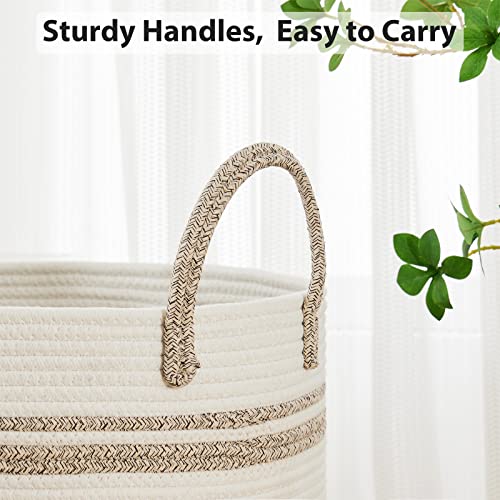 58L Woven Cotton Rope Laundry Hamper - Tall Blanket Storage Basket
