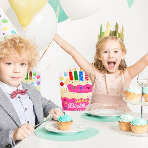 Birthday Chair Covers for Kids - 2 Pack, Pink & Blue, 25x19in