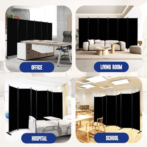 6-Panel Folding Privacy Screen, 11ft x 6ft Room Divider Partition