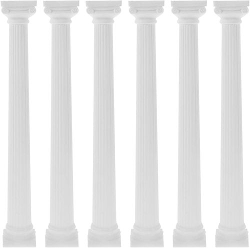 GANAZONO Mini Roman Pillar Columns - 6pcs Classic Greek Statues for Wedding & Garden Decor