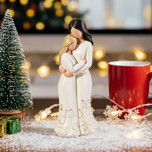 Mother Daughter Hugging Figurine - Heartfelt Gift for Mom from Daughter