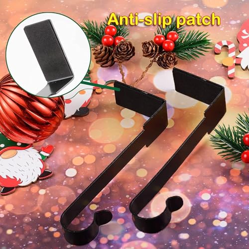 Black Metal Christmas Stocking Holders for Mantel - Set of 4 Hooks