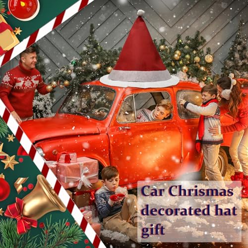 DGDRHZ Red Oversized Santa Hat Car Decoration 43x37 Inches - Christmas Auto Decor