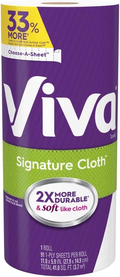 Viva Signature Cloth Paper Towels - Choose-A-Sheet Big Roll, 12.67 Ounce | Ultra-Absorbent Cleaning Solution