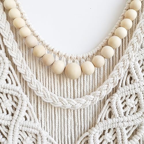 Large Macrame Wall Hanging - Boho Woven Cotton Tapestry Wall Decor