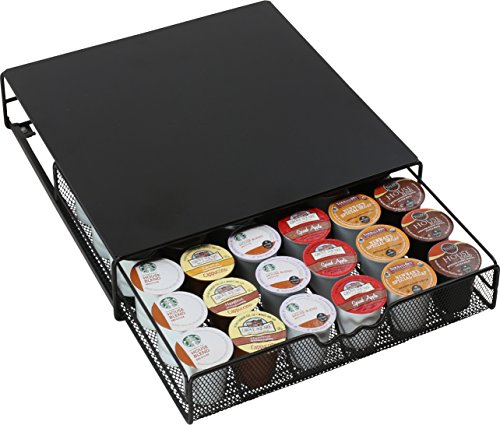 36 Coffee Pod Holder Drawer, Under Brewer Countertop Storage, Black