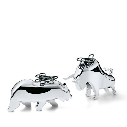 Bull & Bear Paper Clip Holders Set
