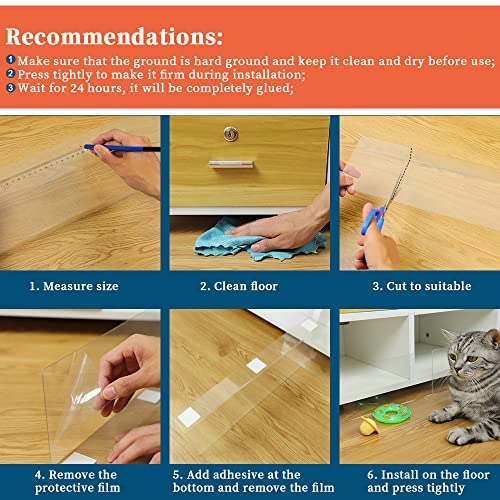 8-Pack Clear Under Sofa Blocker - Adjustable 126-Inch Couch Gap Barrier