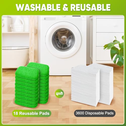 18-Pack Reusable Microfiber Mop Pads - Washable Wet & Dry Floor Sweeping Cloths