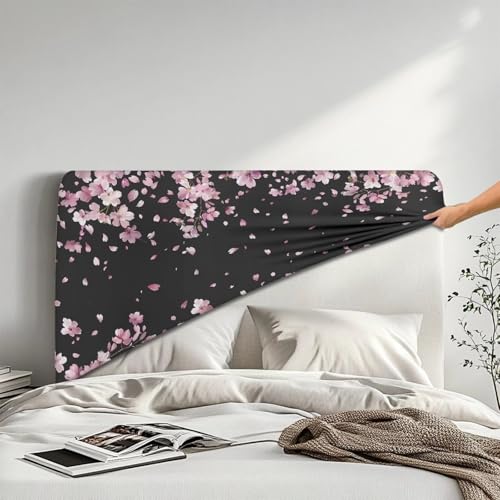 Cherry Blossom Headboard Cover - Stretch Protector for Queen & King Beds