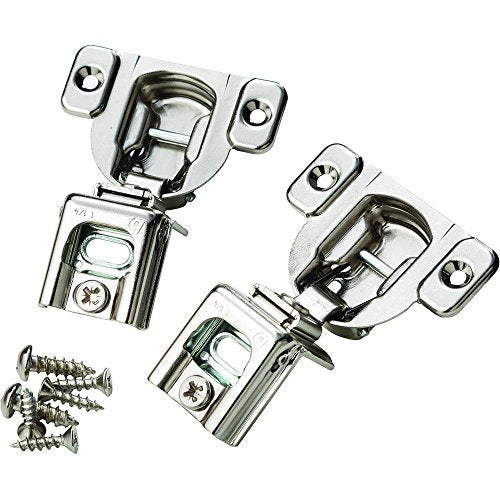 3/8-Inch Overlay Face Frame Cabinet Hinges - 2-Way Adjustable (Pair)