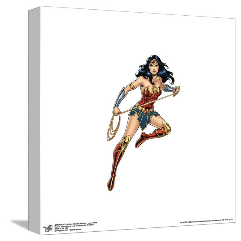 Trends International Gallery Pops DC Comics Wonder Woman - Lasso Pose Canvas Wall Art, Unframed Version, 12" x 12" Gallery Pops Canvas Wall Art