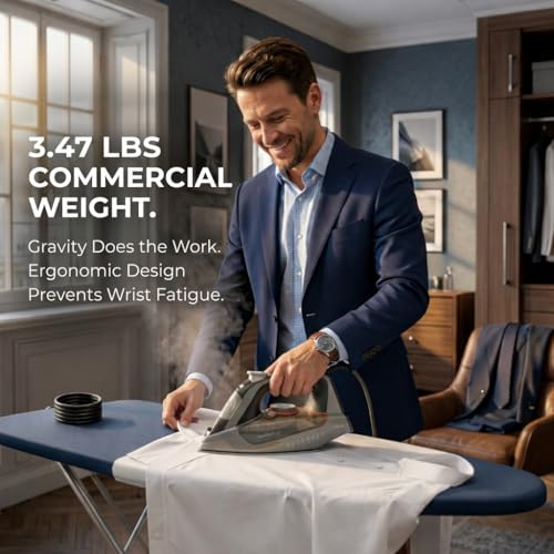 Bartnelli Pro Luxury Steam Iron - 1700W Commercial Iron with Ceramic Soleplate