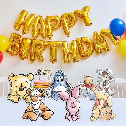 9-Piece Large Bear Cardboard Cutouts with Stands for Party Decorations