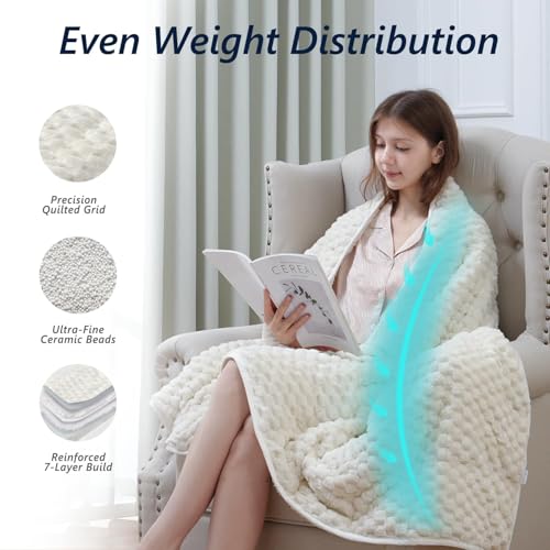 Weighted Blanket for Adults, 60x80 Inches, 15lbs - Soft Warm Sherpa Fleece